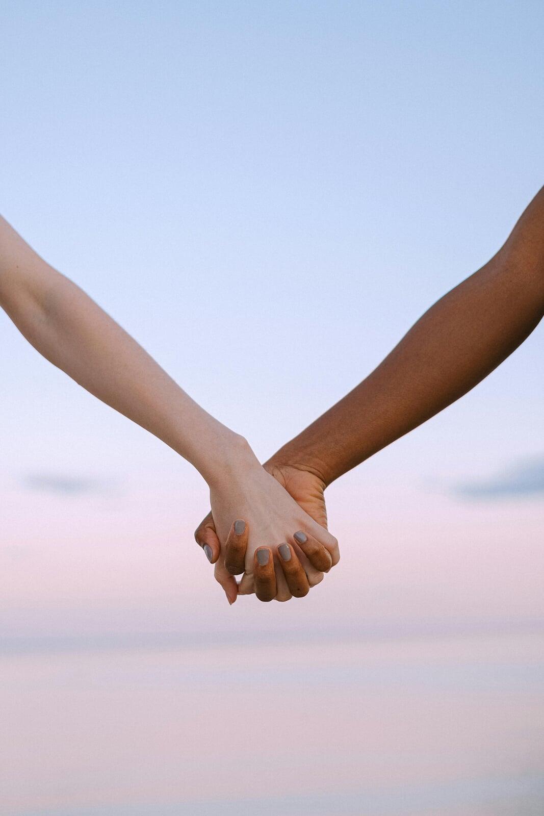 Hands in a circle together